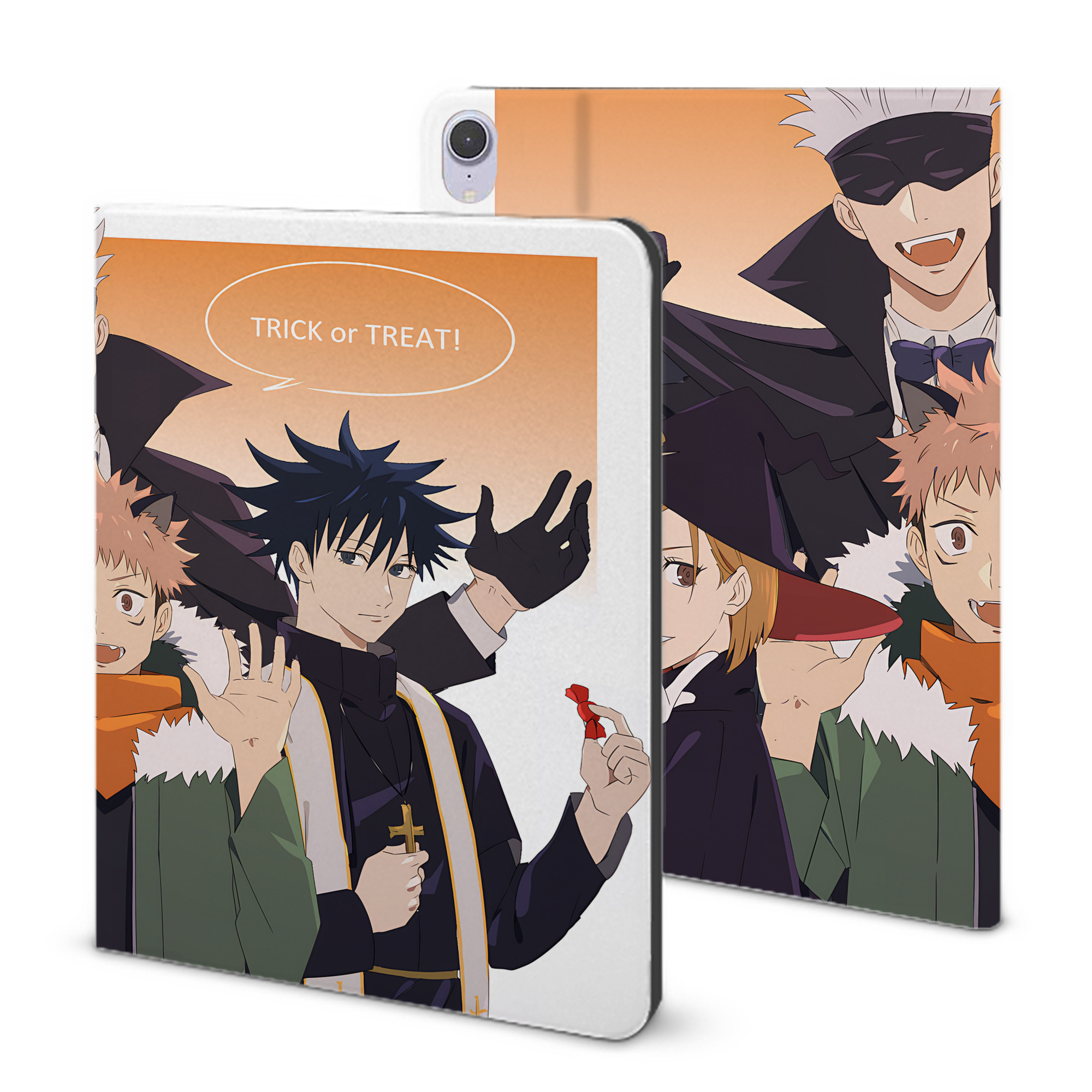 （画像用） 呪術廻戦 Jujutsu Kaisen IPad ケース ブック型 PUレザー TPU 耐衝撃 軽量 薄型 ペン収納なし 全面保護 IPad 各モデル対応